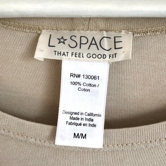 L*Space Beachwood Sand Beige Twist Front T-Shirt Dress Size Medium - Picture 5 of 11